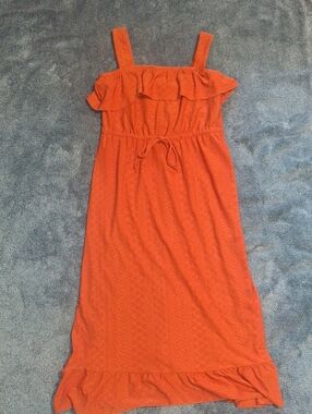 Adyson Parker Orange Ruffle Maxi Dress